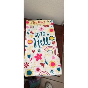 NWT Go To Hell Tea Dish Towel